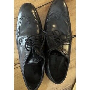 Men’s Cole Hann Black Leather  Wingtip Oxford Dress Shoe Size 9 Lace Up